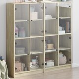  Regal za knjige s vratima boja hrasta 136x37x142 cm drveni | Eponuda.com