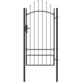vidaXL Vrtna vrata s ključavnico Siva 200 x 100 cm 100 x 200 cm Jeklo | Shoptok.si