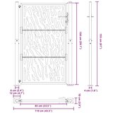  Vrtna vrata crna 100x150 cm dizajn s čeličnim tragovima | shoptok.hr