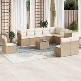 vidaXL 11-dijelni set vrtnih sofa od poliratana s jastucima bež | shoptok.hr