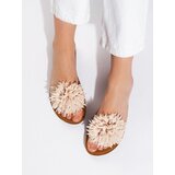 Shelvt Beige women's slippers with a flower Cijene