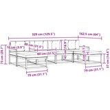  Set vanjskih sofa 6 kom. Prirodna i bež Smeđa 329 x 162,5 x 73 cm | shoptok.hr