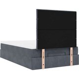 vidaXL Otomanski posteljni okvir z vzmetnicami siv 120x200cm žamet | Shoptok.si