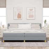 vidaXL Krevet s opružnom podlogom i madracem svjetlosive boje 200x200 cm tkanina | shoptok.hr