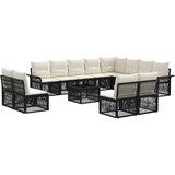 vidaXL Vrtna sedežna garnitura 13 pcs Črna poli ratan, (5000271292) | Shoptok.si