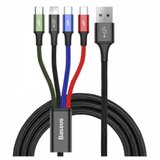 Baseus kabl 4u1 2*c/1*IOS/1*Micro 3,5A 1,2m crna