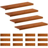  Stepenica 16 kom. 100 x 30 x 2 cm Smeđa Čvrsto Hrastovo Drvo | shoptok.hr