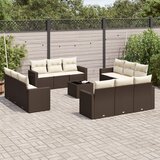  13-dijelni set vrtnih sofa s jastucima smeđi od poliratana | shoptok.hr