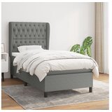  Box spring postelja z vzmetnico temno siva 100x200 cm blago | Shoptok.si