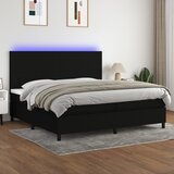 The Living Store Box spring postelja z vzmetnico LED črna 200x200 cm blago - Box Spring Postelja, (21515367) Cene