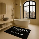 Mila Home Črna žametna kopalniška preproga 60x100 cm Prada – | Shoptok.si