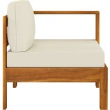  Sredinski kavč z 1 naslonjalom za roke kremno bel trdna akacija, (20659850) | Shoptok.si