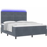  LED Box Spring Krevet Tamno siva 180 x 200 cm Baršun | Eponuda.com