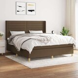  Box spring postelja z vzmetnico temno rjava 160x200 cm blago, (20894328) Cene