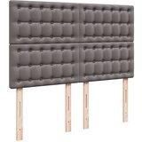 vidaXL Box spring postelja z vzmetnico siva 140x190 cm umetno usnje | Shoptok.si