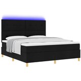  LED Box Spring Krevet s uzglavljem Crna 180 x 200 cm tkanina | shoptok.hr