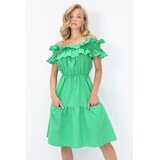 Trend Alacati Stili ženska haljina Alc-X14232, zelena | Eponuda.com