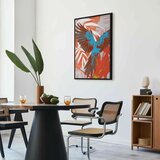  Slika - Exotic Wings - Parrot Among Abstract Leaf Patterns 60x90 U crnom drvenom okviru | shoptok.hr
