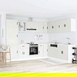 vidaXL 14 kosov kuhinjska omarica Porto Beli inženirski les | Shoptok.si