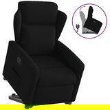 vidaXL Naslonjač na podizanje od tkanine crni | shoptok.hr