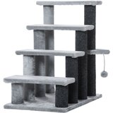 PawHut Stopnice za hišne ljubljenčke, mačje stopnice, 4-stopenjske pasje stopnice, stopnice za hišne ljubljenčke, 60 x 40 x 64 cm, (5000240296) | Shoptok.si