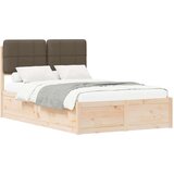 Posteljni okvir z oblazinjenim vzglavjem Taupe 120 x 190 cm, (5000104185) | Shoptok.si