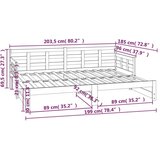  Dnevni ležaj na izvlačenje bijeli 2x(90x200)cm masivna borovina | shoptok.hr
