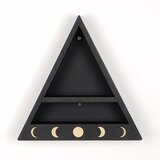 Hanah home Cry001-S Black Wall Shelf Cene