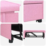  Krevet-sofa na razvlačenje Ružičasta 194 x 50 x 82 cm tkanina | shoptok.hr