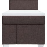 vidaXL Box spring postelja z vzmetnico temno rjava 100x200 cm blago, (21305247) | Shoptok.si