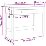  Stol s ladicama Max smeđa 100 x 50 x 78 cm Čvrsto borovo drvo | shoptok.hr