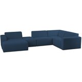 Scandic Tamno plava kutna garnitura od bouclé tkanine (u obliku slova "U") Roxy – | shoptok.hr