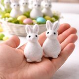  Styrofoam Easter Bunnies Glitter Decorative White 6pcs | Shoptok.si