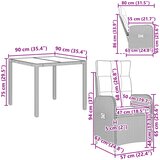 Vanjski set za objedovanje 3 pcs Crna i krem-bijela | shoptok.hr