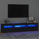 TV ormarić s LED svjetlima crni 195x35x40 cm