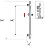 Sapho Mjedena zidna šipka za tuš u zlatnoj boji s kliznim nosačem 70 cm – | shoptok.hr