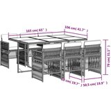  Vrtna jedilna garnitura 7-delna z blazinami siv poli ratan, (21023189) | Shoptok.si