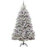 vidaXL Umjetno božićno drvce Zelena i bijela 240 cm PVC i metal | shoptok.hr