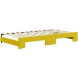 vidaXL Dnevni krevet na razvlačenje s madracima žuti 100x200 cm baršun | shoptok.hr