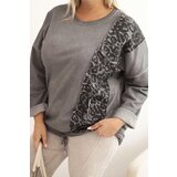 Kesi Włoski Women's Plus Size washed hoodie with a print graphite | ePonuda.com