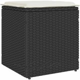  Vrtni tabure s jastucima 2 kom crni 40x40x43 cm poliratan | Eponuda.ba