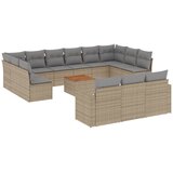  14-dijelni set vrtnih sofa s jastucima poliratan Bež | shoptok.hr