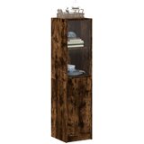  Visoka komoda sa staklenim vratima boja hrasta 35 x 37 x 142 cm Smeđa | shoptok.hr
