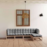  Sedežna garnitura 5-delna z blazinami trdna borovina | Shoptok.si