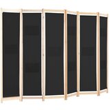 Sobna pregrada sa 6 panela od tkanine 240 x 170 x 4 cm crna | shoptok.hr