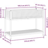  Vrtna sadilica s policom 110 x 45 x 80 cm masivno drvo i čelik | shoptok.hr