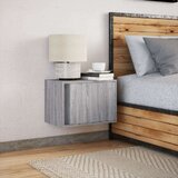 vidaXL Nočna stenska omarica z LED lučkami siva sonoma | Shoptok.si