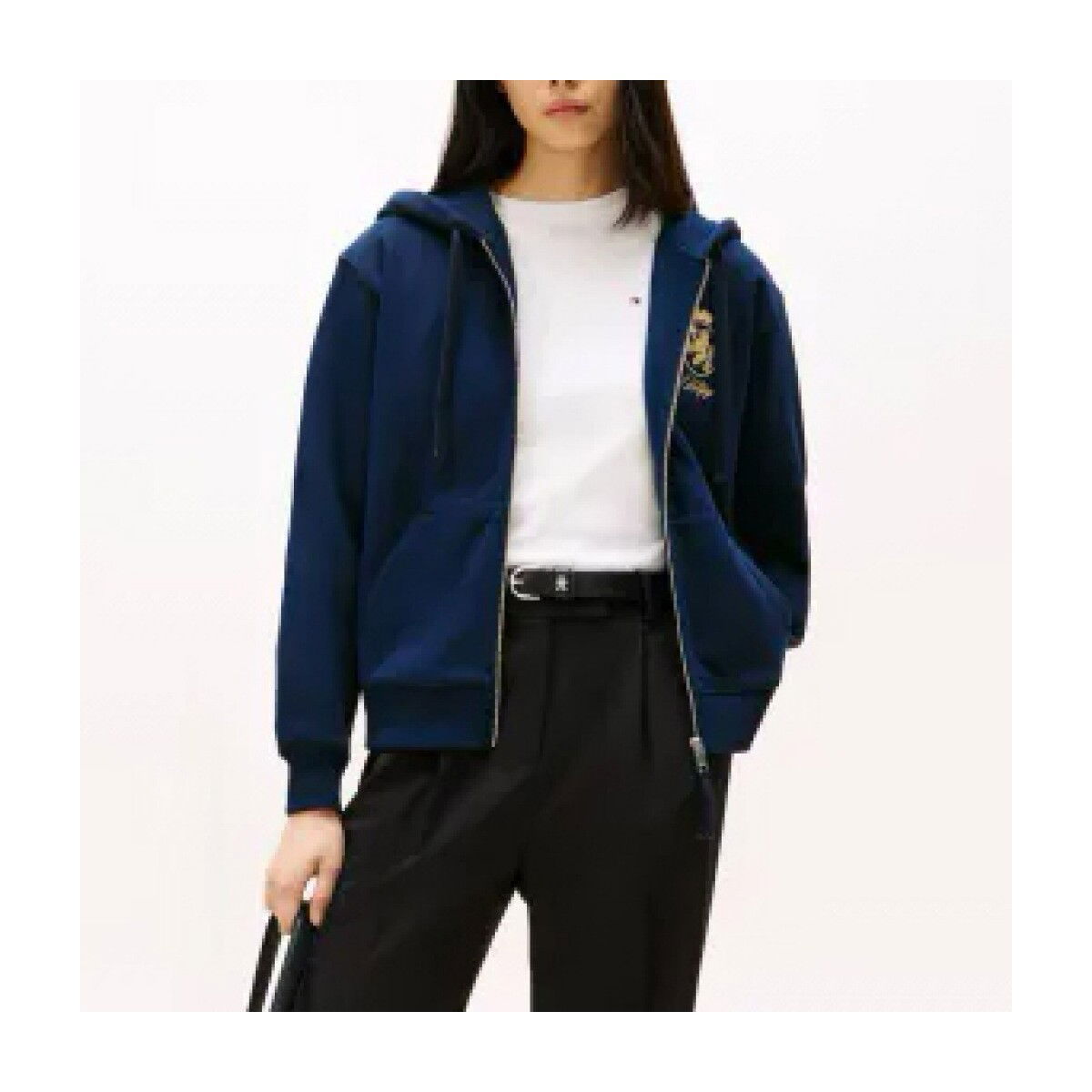 Tommy Hilfiger Puloverji GOLD CREST TERRY ZIP THR Modra Cene