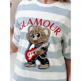 DStreet T-shirt damskie oversize w paski z haftem STRIPROCK j.niebieski | Shoptok.si