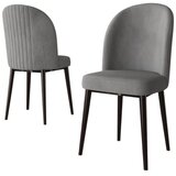 Hanah home set trpezarijskih stolica Aste 6 kom, siva tkanina Babyface, braon metalne noge | Eponuda.com